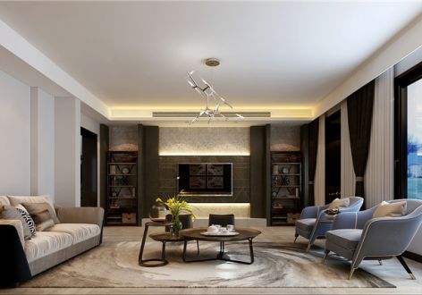 漫山香墅麓府顶跃235平简欧风格装修案例