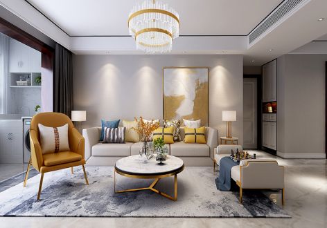 玉兰花园140平轻奢风格装修设计效果图赏析