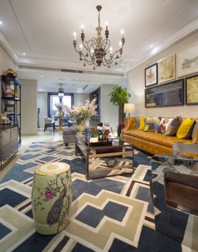客厅吊顶灯效果图 客厅地毯图片