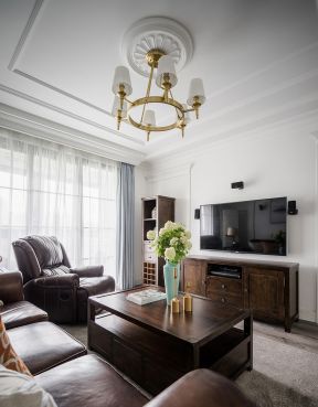 美式吊顶装修效果图大全 石膏线吊顶装修效果图 