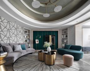 客厅吊顶装饰 客厅吊顶装潢效果图 轻奢风格客厅 