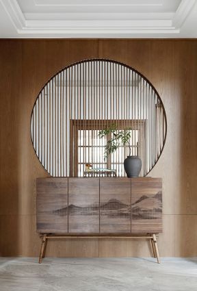 新中式玄关图片 新中式玄关效果图 新中式玄关设计 家装进门玄关效果图