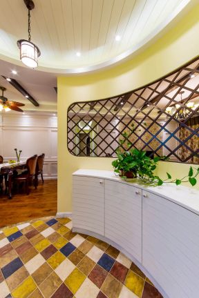 创意玄关设计效果图 进门玄关隔断图片 