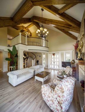 别墅客厅装修设计图 美式田园别墅装修 美式田园别墅装修图片