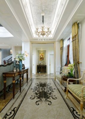 别墅门厅装修 地砖拼花效果图 地砖拼花