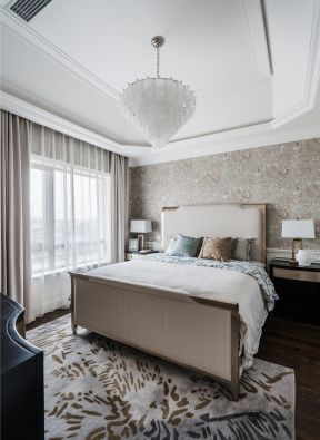 轻奢卧室效果图 卧室背景墙装修设计 卧室背景墙装饰设计图