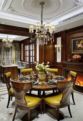 美式餐厅装修设计效果图片 别墅餐厅装修效果图