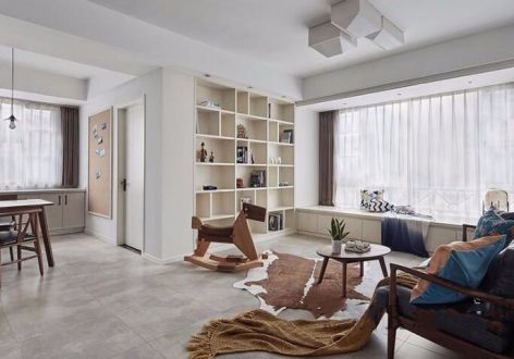 兴业嘉园108平三居室现代简约风格装修案例