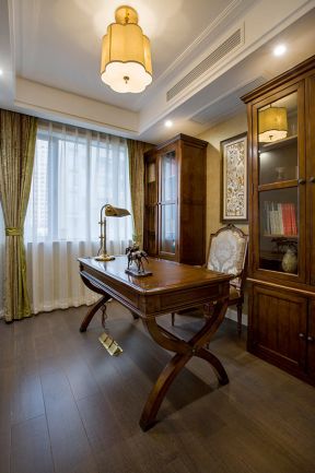 美式古典书房 美式书房效果图