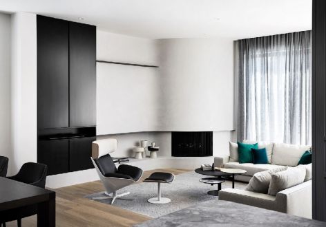 国熙台90平二居室现代简约风格装修案例