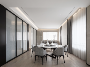 餐厅圆餐桌 饭厅的装修效果图