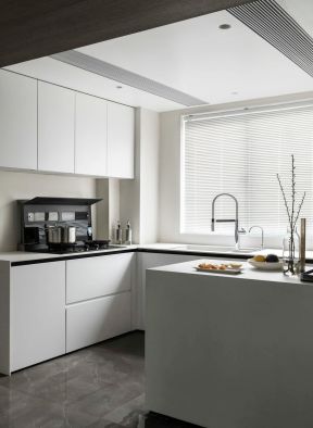 u型厨房设计 现代简约厨房装修图 现代简约厨房装修