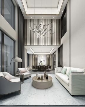 别墅客厅装修图片 别墅客厅装修设计 新中式客厅装修效果