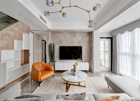 客厅茶几装修效果图 现代跃层效果图