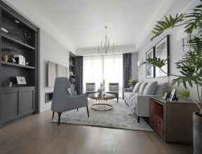 客厅收纳柜 现代美式客厅装修效果图  现代美式客厅装修