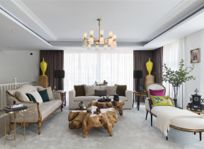 根雕茶几图片 别墅客厅的装修