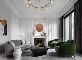 别墅客厅的装修 客厅壁炉装修效果图片