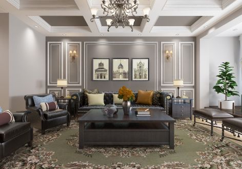 立宇龙山景苑美式风格三居装修案例