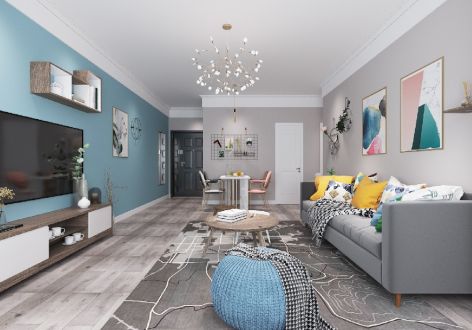 魏城森邦龙溪湾北欧风格三居装修案例