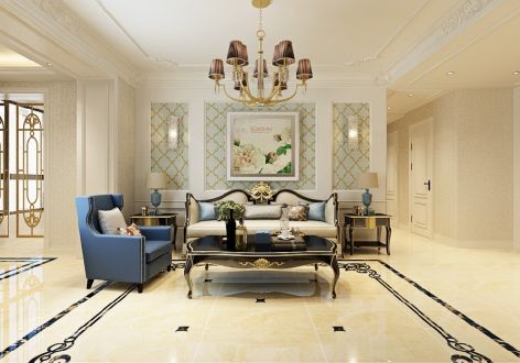 兴发铂金公馆美式风格三居装修案例