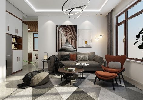 朗基三江樾现代风格二居装修案例