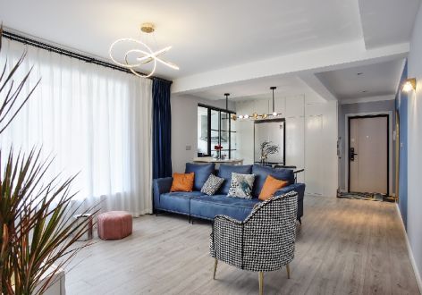 丁豪广场120平三居室现代简约风格装修案例