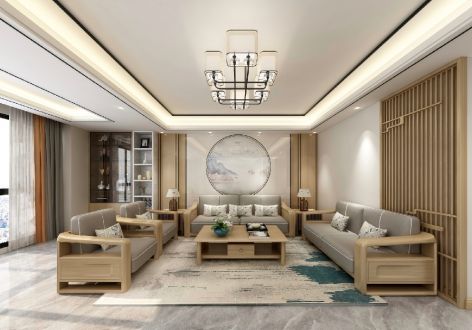 葫芦溪新城新中式风格三居装修案例