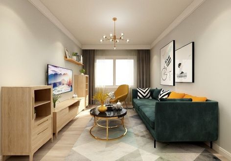 兴发御景湾简约风格二居装修案例