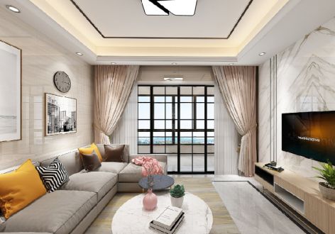 三汇四季公园简约风格三居装修案例