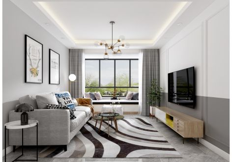 屹立领袖114平米现代三居装修案例