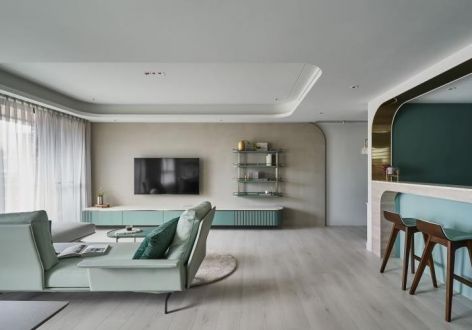 瀚山1号现代简约风格103平装修案例