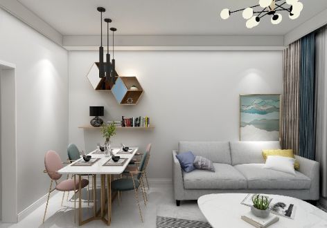 西城国际北欧极简风格60平装修案例