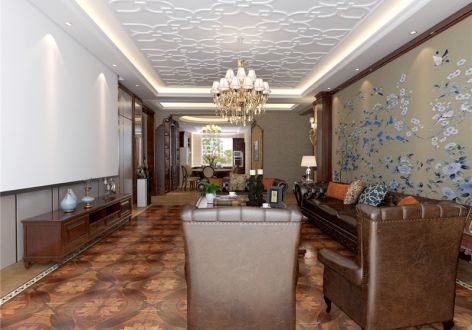 银河丽湾268平米美式风格四居室装修案例