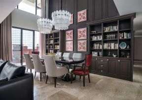 家居餐厅装修效果图片大全 餐厅书柜图片