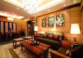 客厅软包背景墙图片 东南亚客厅风格 东南亚客厅效果图