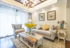 田园风格客厅背景墙装修效果图 田园客厅图片