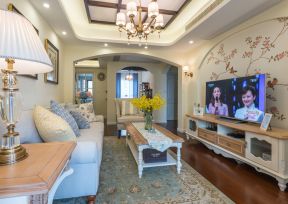 客厅电视柜设计效果图大全 田园风格客厅图