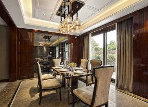 餐厅镜面墙装修效果图 别墅餐厅装修图片 别墅餐厅装修设计