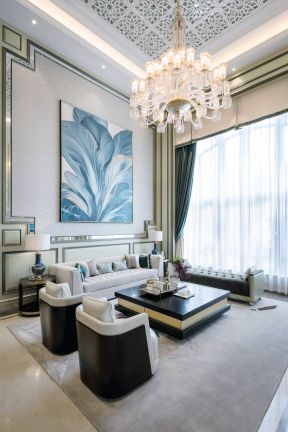 新中式客厅装修设计图 新中式客厅装修实景图