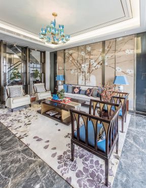 客厅背景墙欣赏 客厅背景墙装潢图片 新中式背景墙