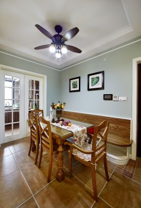 风扇灯图片 美式餐厅装饰效果图 美式餐厅吊灯