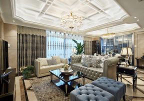 欧式客厅吊顶装修 欧式客厅吊顶装修效果图大全2021图片
