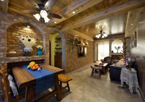 客餐厅装修效果图大全 美式客餐厅效果图