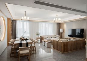 新中式客餐厅效果图 客餐厅装修