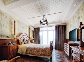 美式风格新房卧室吊顶装修设计图