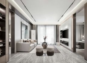 三室两厅电视墙装修效果图 现代客厅装修简约风格