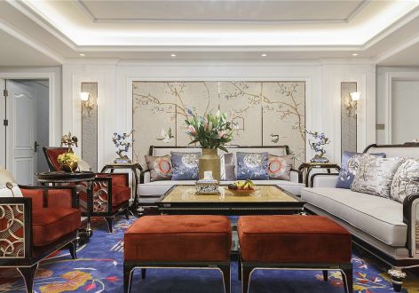 科大广场欧式风格125平装修案例