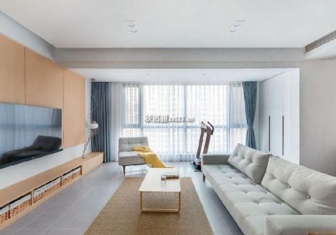 中铁逸都国际125平现代简约风格装修案例