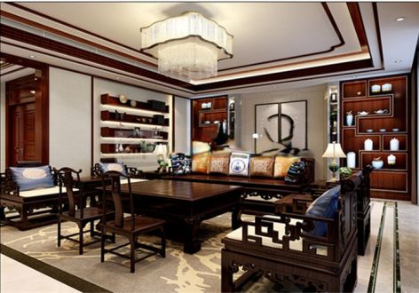 两居室佛山静院新中式风格装修案例