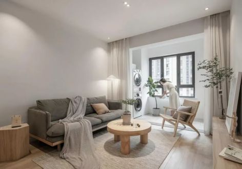 融汇爱都紫麟台89㎡三居室简约风格装修案例